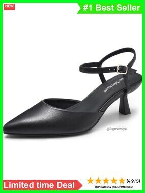Kitten Heels Pointed Toe Ankle Strap Pumps Dress Shoes